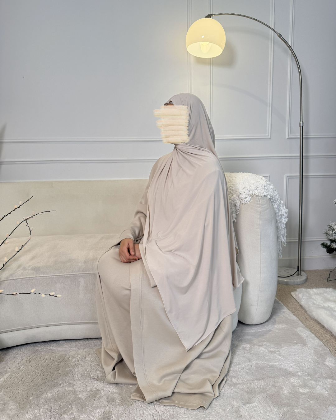 Premium Jersey Hijab - Cream