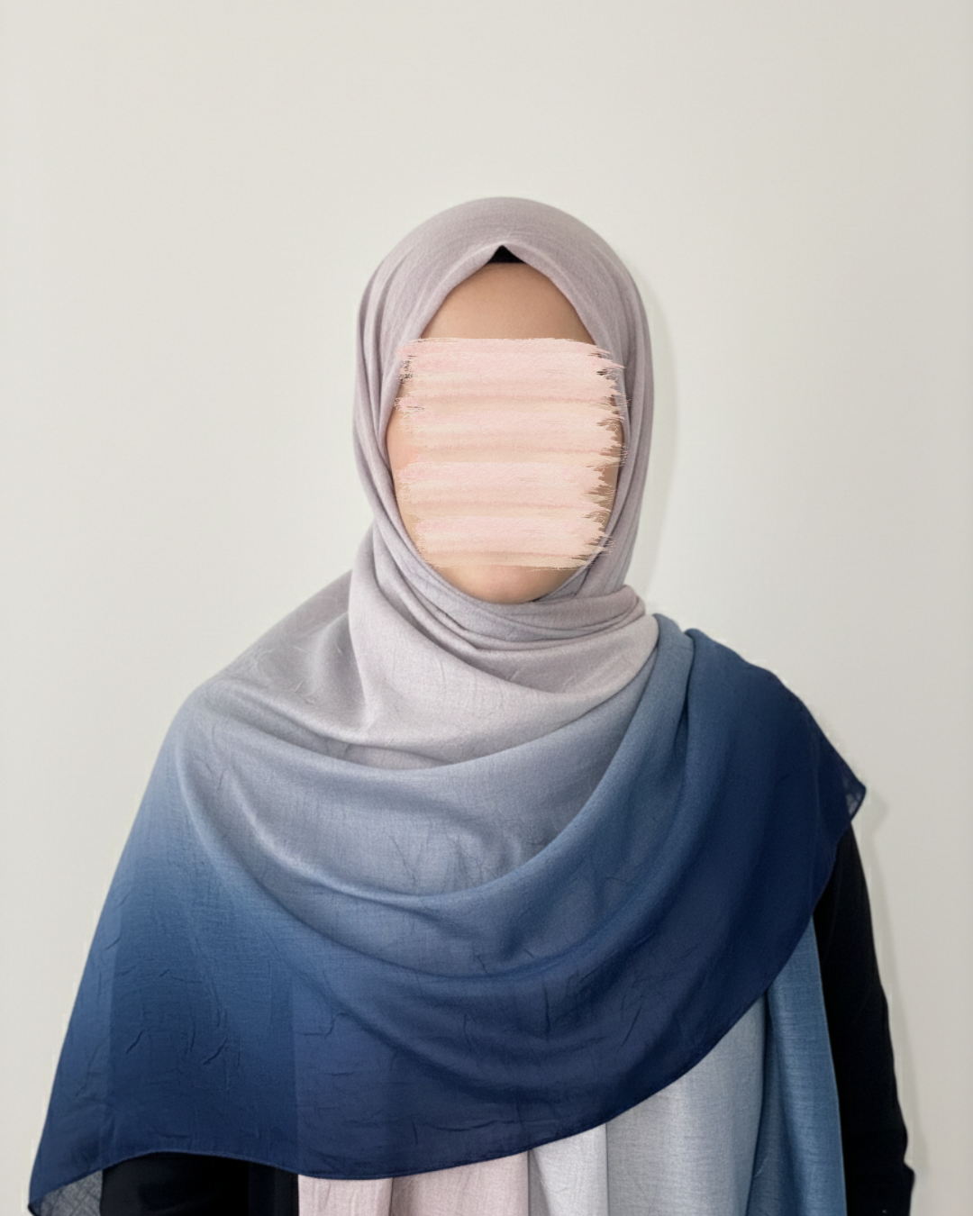 Modal Crinkle Hijab - Ombre Blue